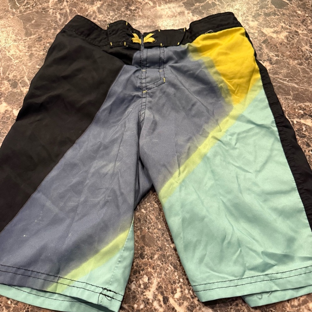 Art Class Black and Blue Kids Swim Trunks